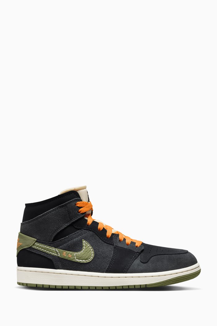 

Air Jordan 1 Mid SE Craft Sneakers in Leather, Multicolour