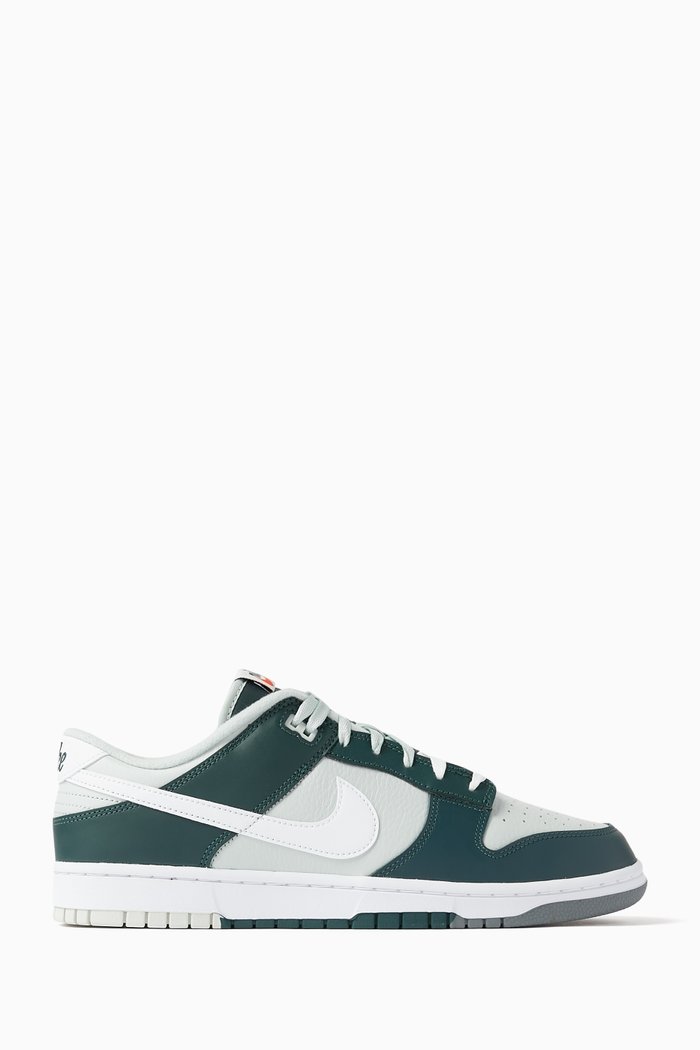 

Dunk Low Retro Sneakers in Leather, Green