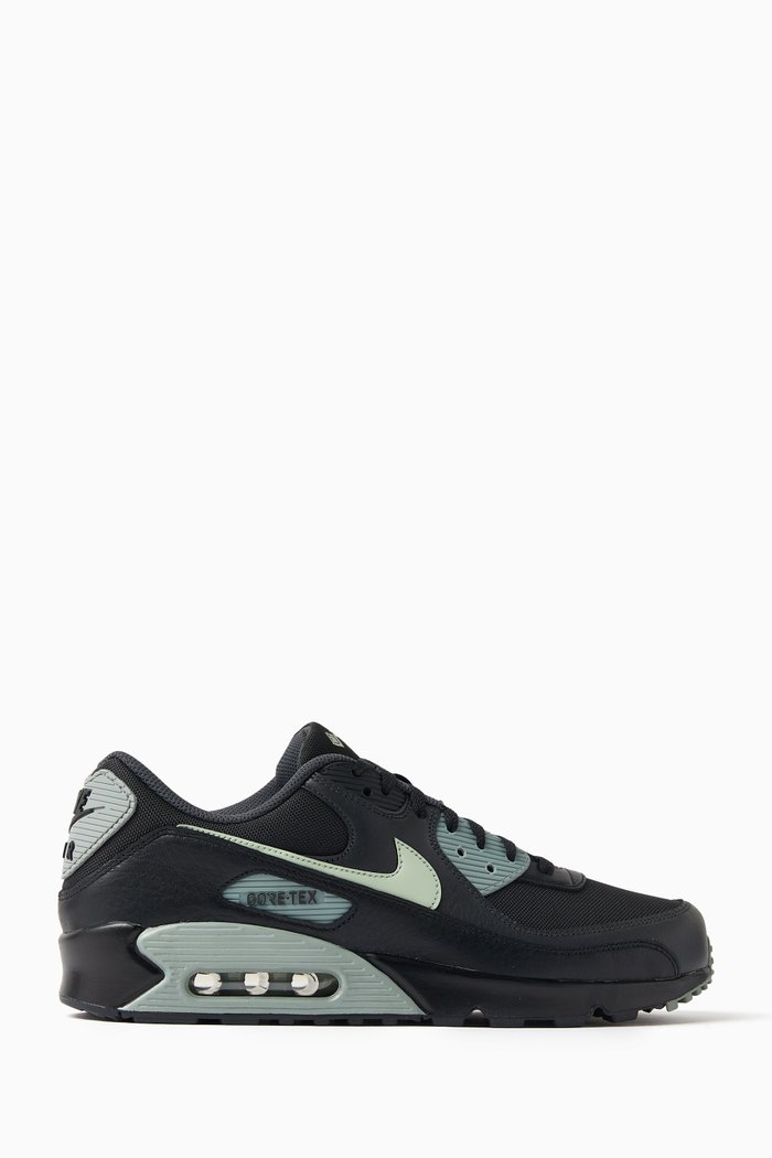 

Air Max 90 GTX Sneakers in Leather & Mesh, Black