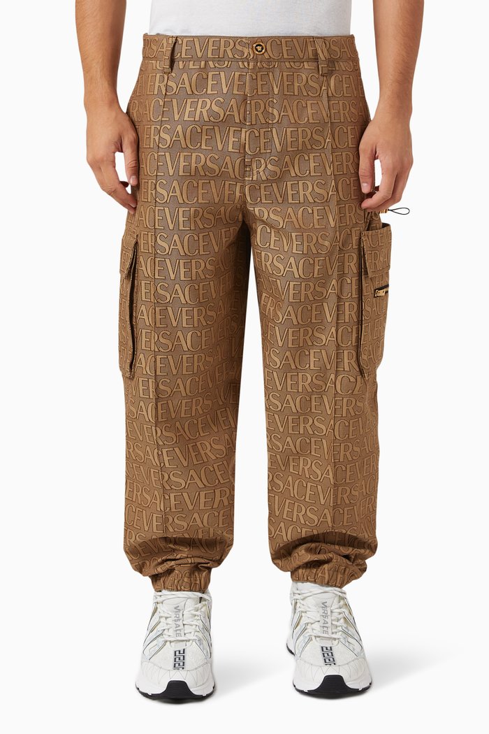 

La Vacanza Logo-jacquard Cargo Pants in Cotton Blend, Brown