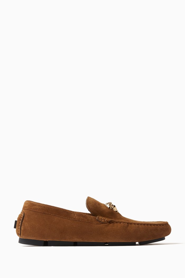 La Medusa Driver Shoes in Suede, Brown