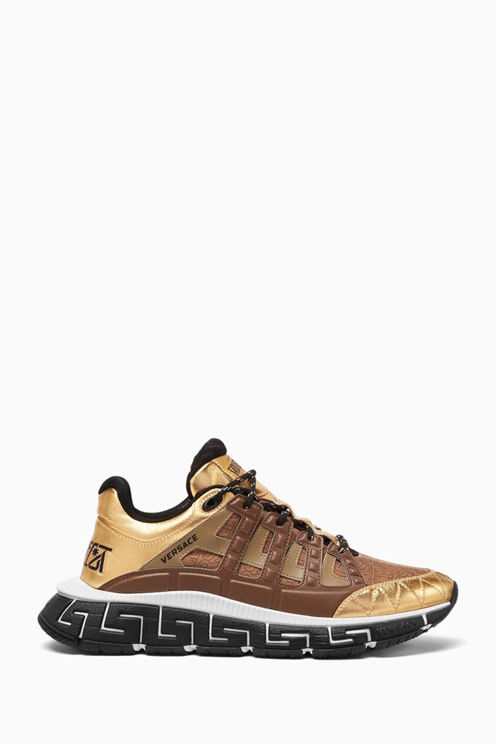 

La Vacanza Trigreca Sneakers in Metallic Leather, Gold
