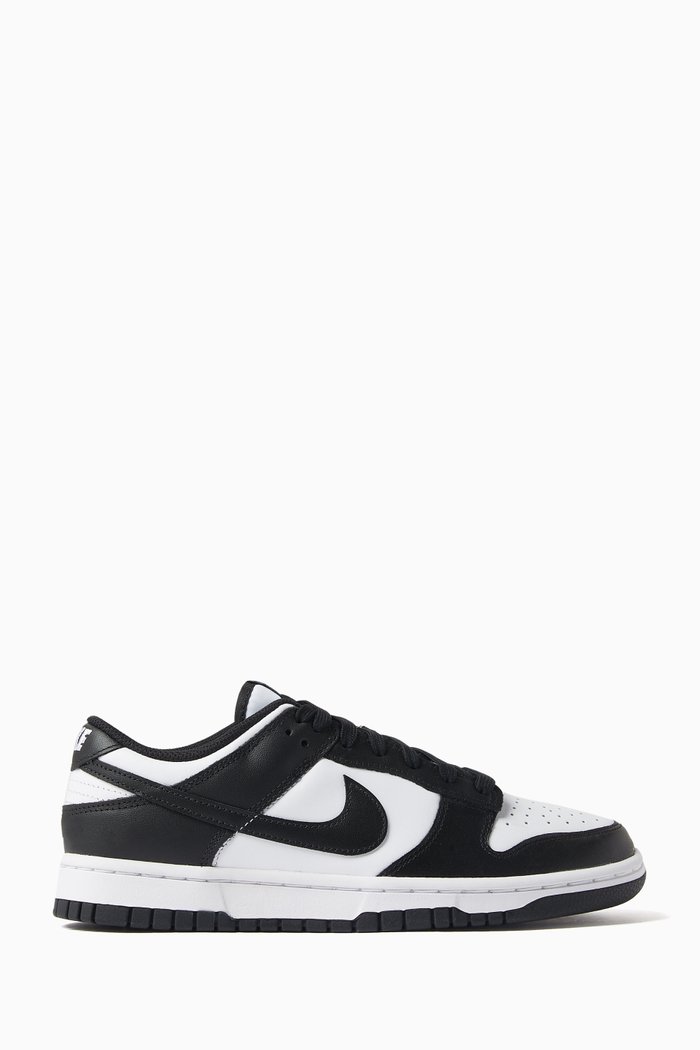 

Dunk Low Top Sneakers in Leather, Black