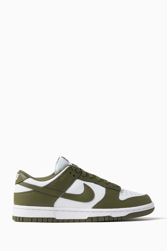 

Dunk Low Top Sneakers in Leather, Green