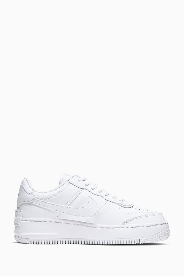 Air Force 1 Shadow Sneakers in Leather, White