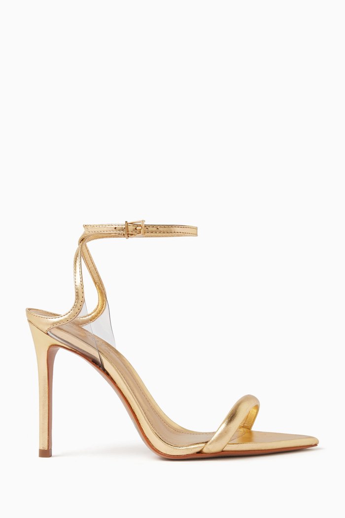

Pryia 110 Sandals in Metallic Leather, Gold