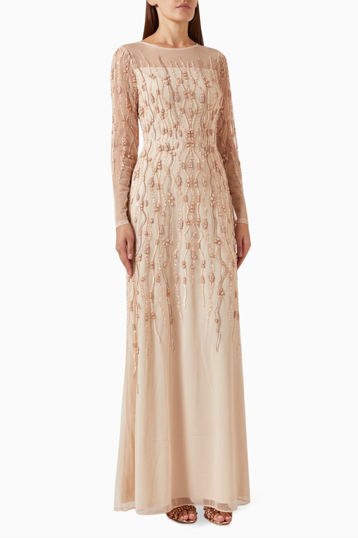 

Sahara Beaded Maxi Gown, Neutral