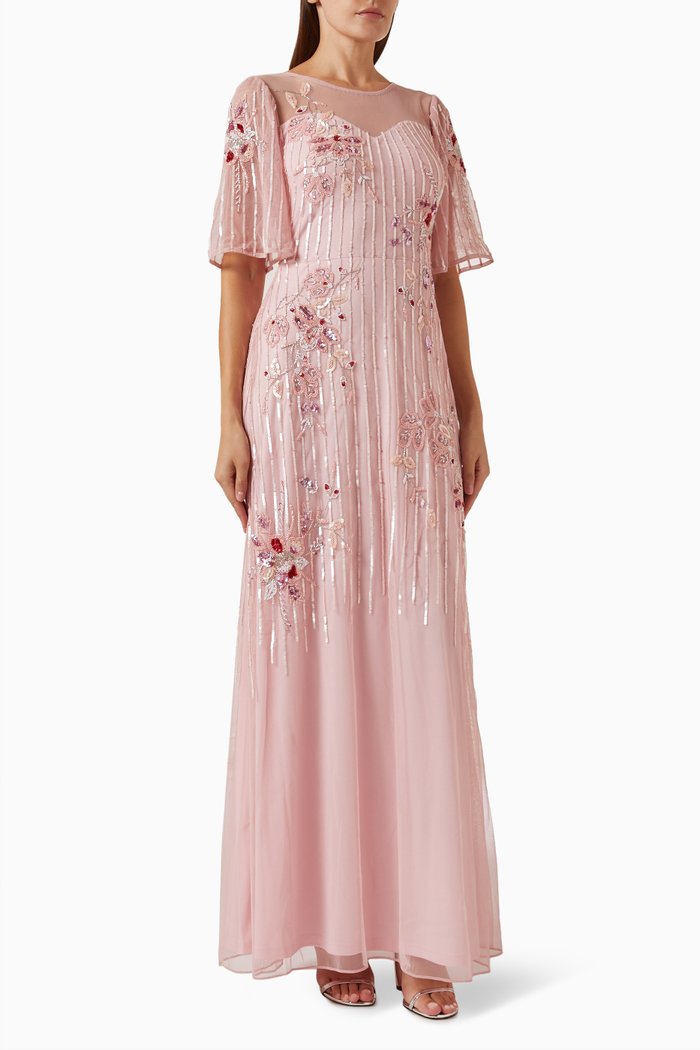 

Embellished Gown in Tulle, Pink