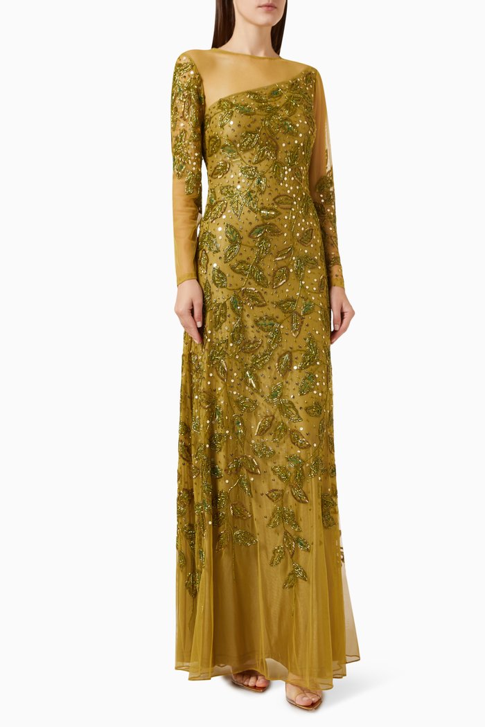 

Sally Embellished Gown in Tulle, Green