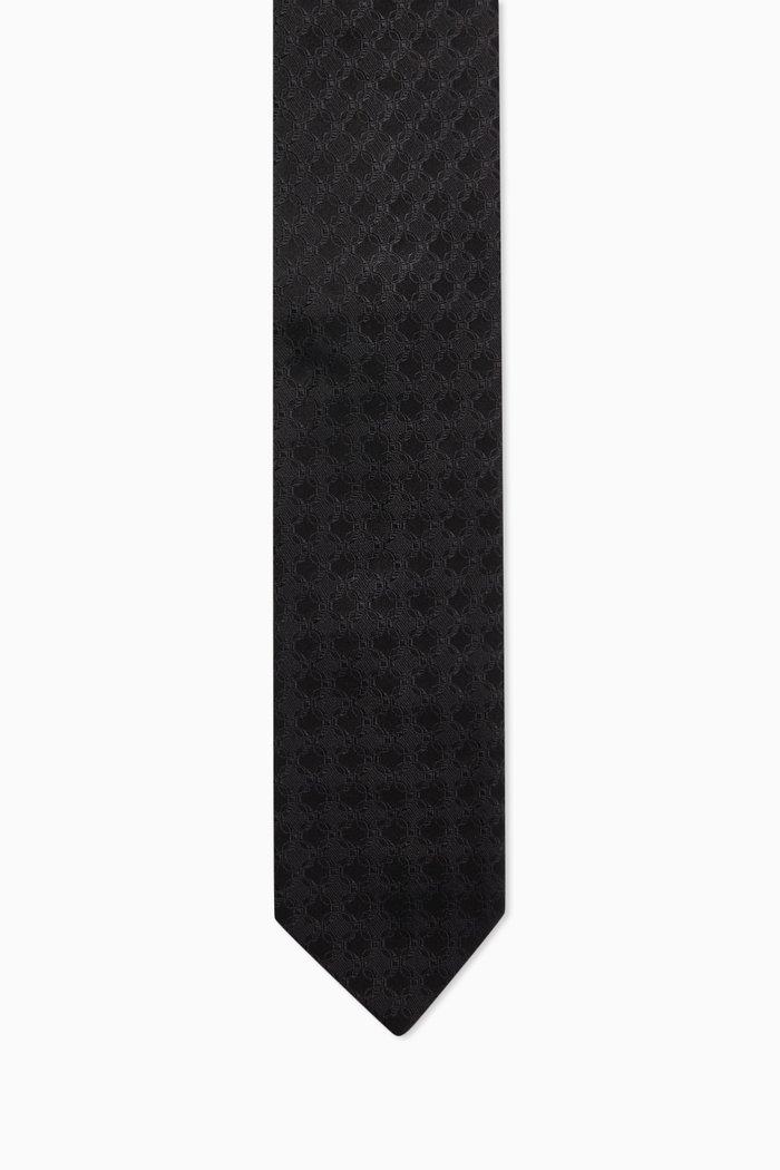 

Geometric Tie in Silk, Black
