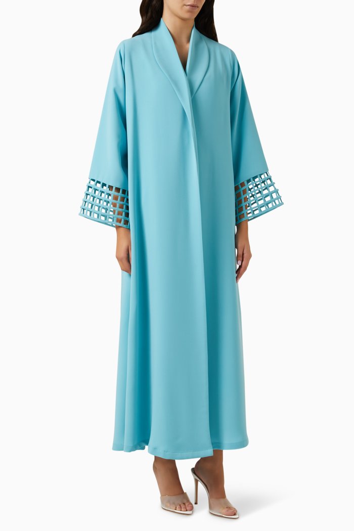 

Zainah Shawl Collar Abaya, Blue