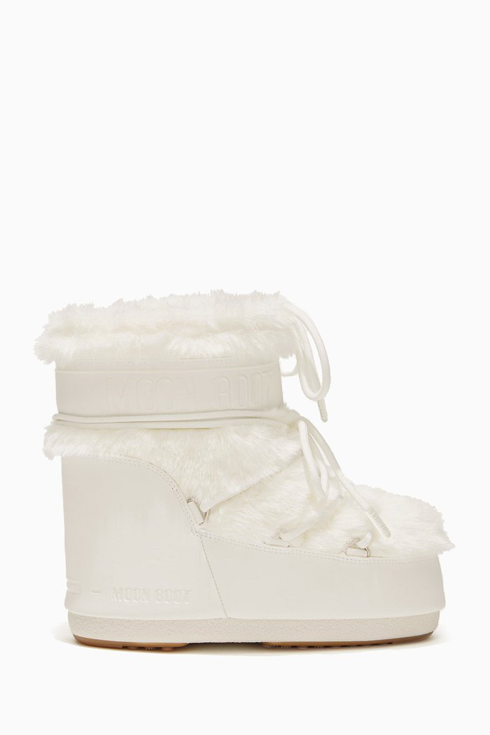 

Icon Low Boots in Faux-fur, White