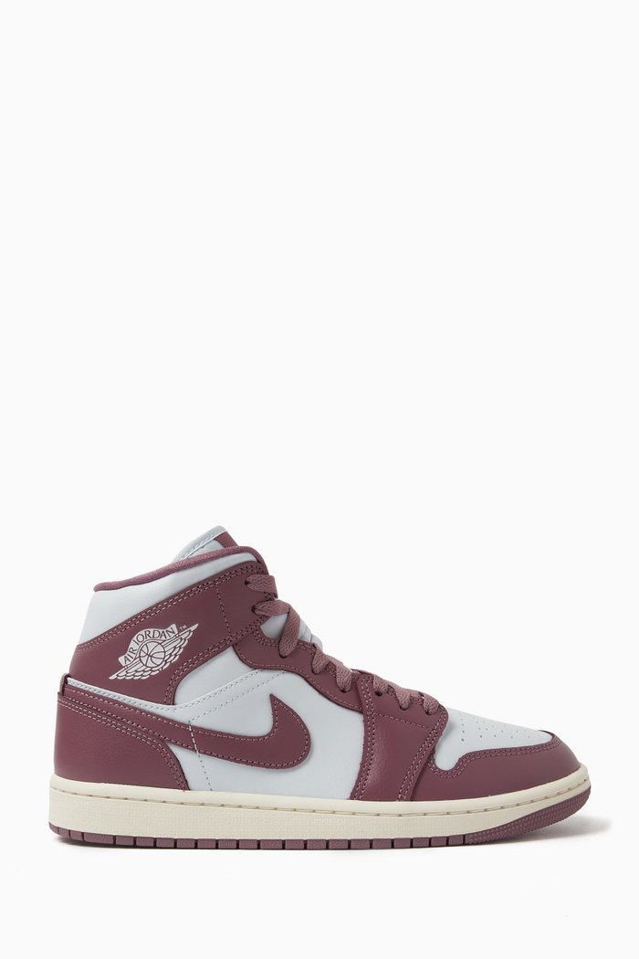 Air Jordan 1 SE Mid-top Sneakers in Leather, Red