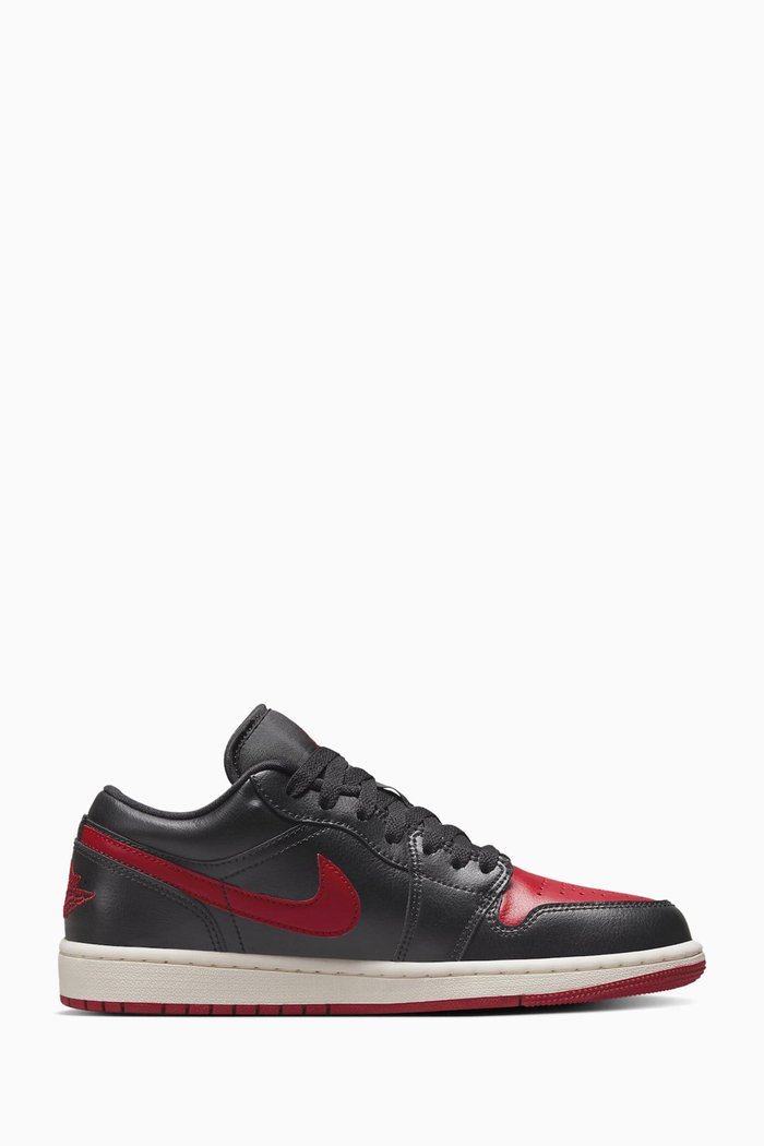 

Air Jordan 1 Low-top Sneakers in Leather, Black