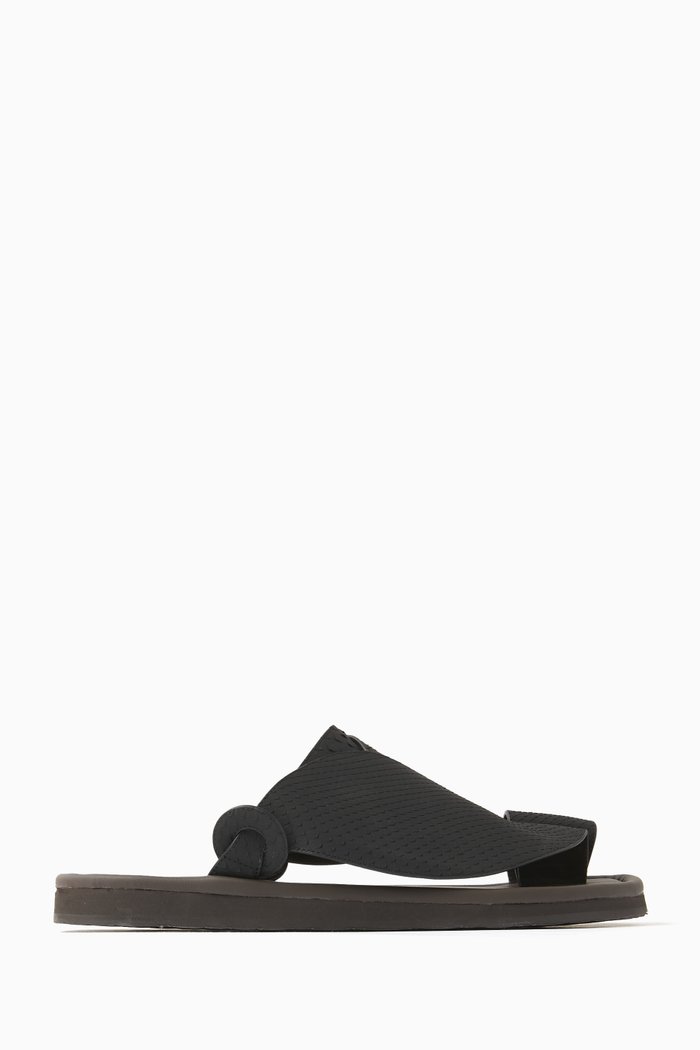 Piatto Vela Sandals in Python Leather, Black