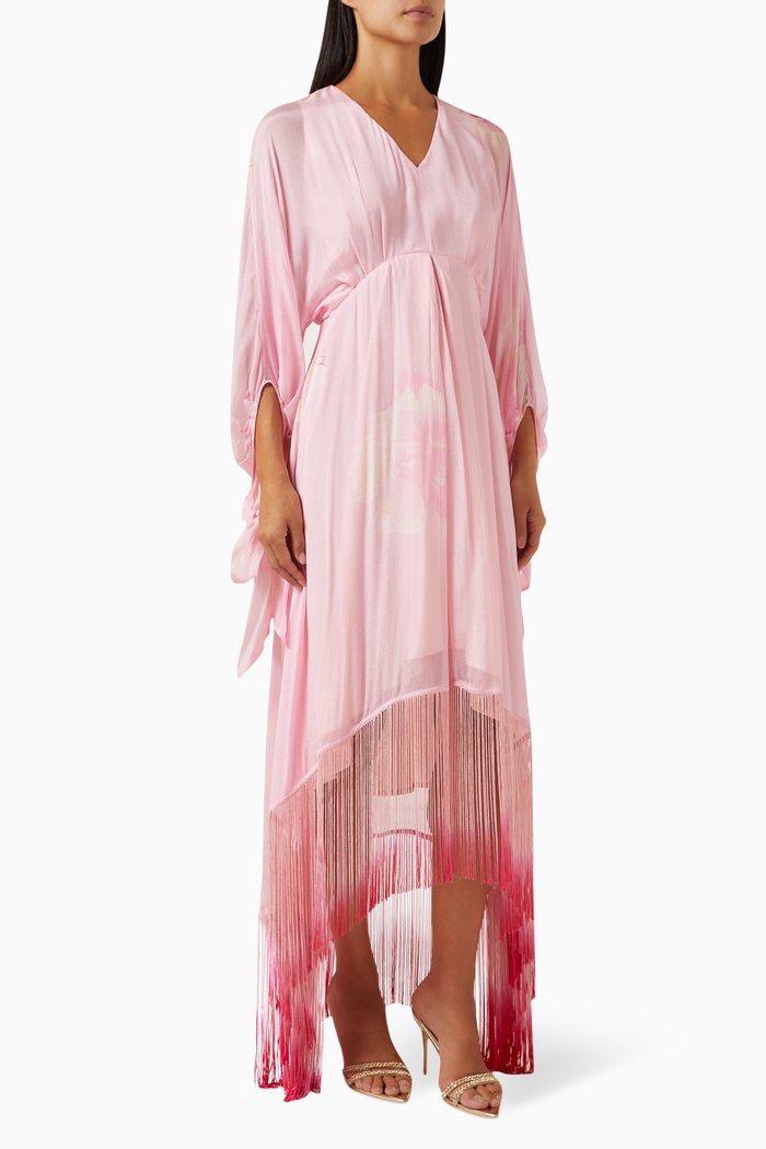 Asymmetric Ombre Dress, Orange