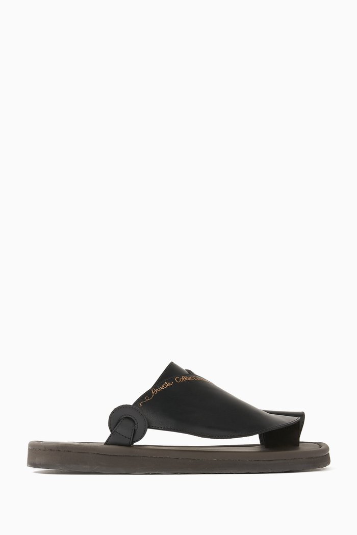 

Piatto Vela Escribir Sandals in Leather, Black