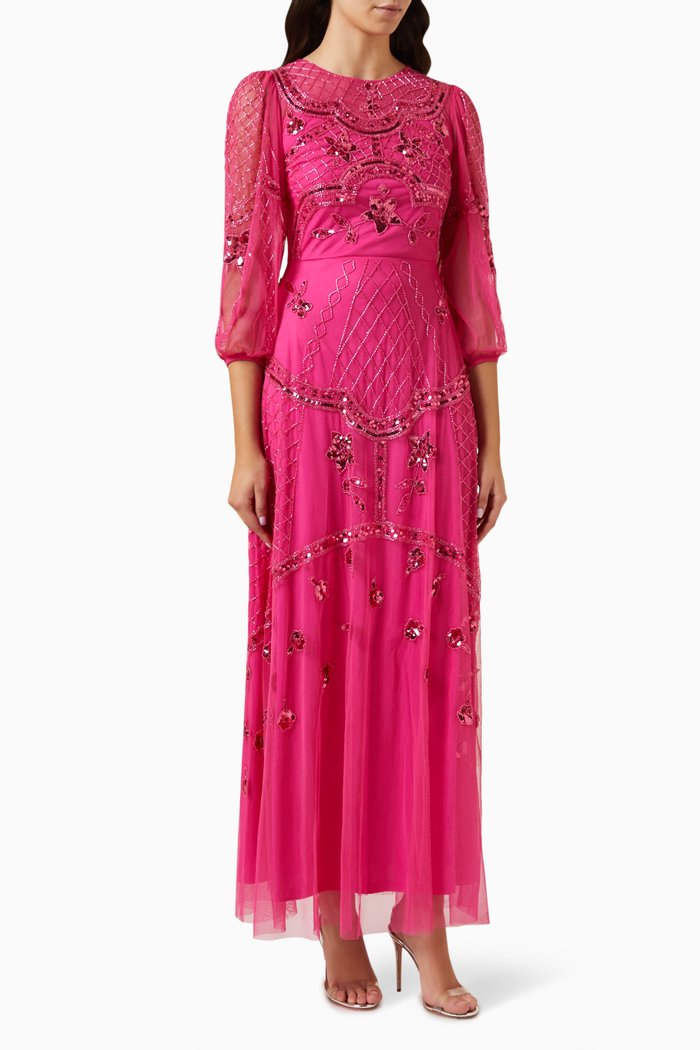 

Sequin Embellished Maxi Dress, Pink