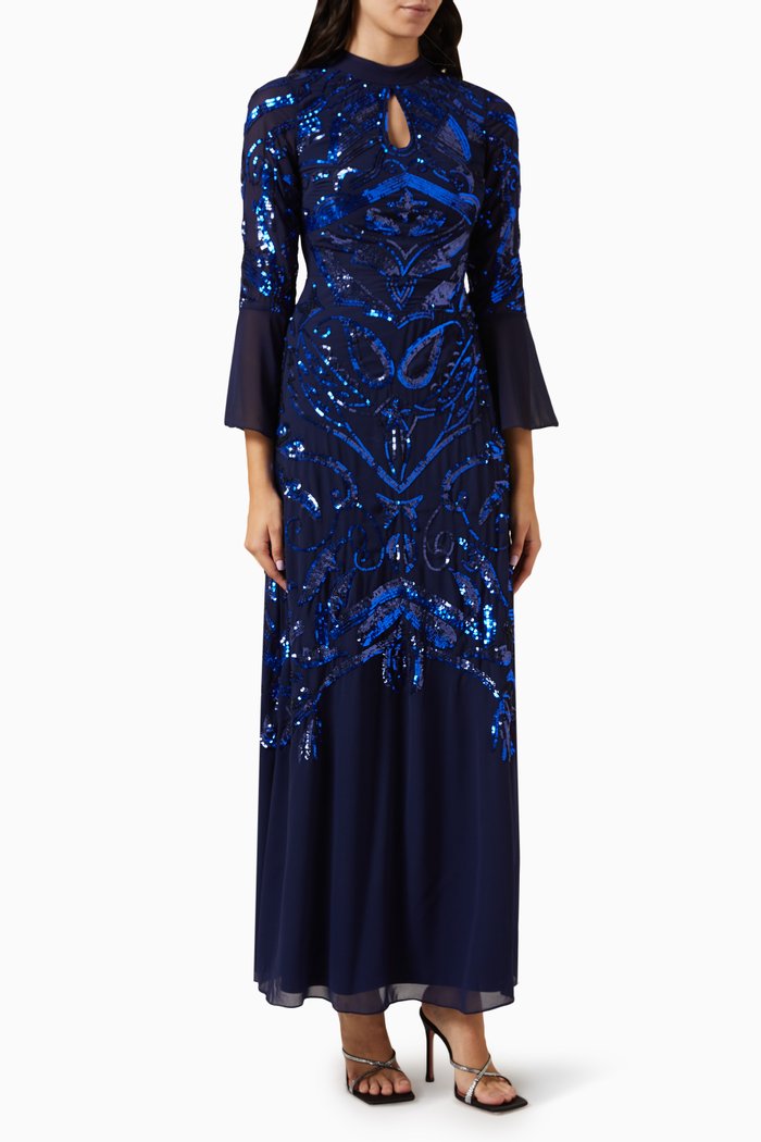 

Sequin Embellished Dress, Blue