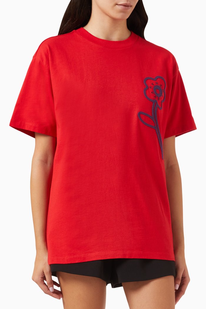 

Graphic Oversized-fit T-shirt in Cotton-jersey, Red