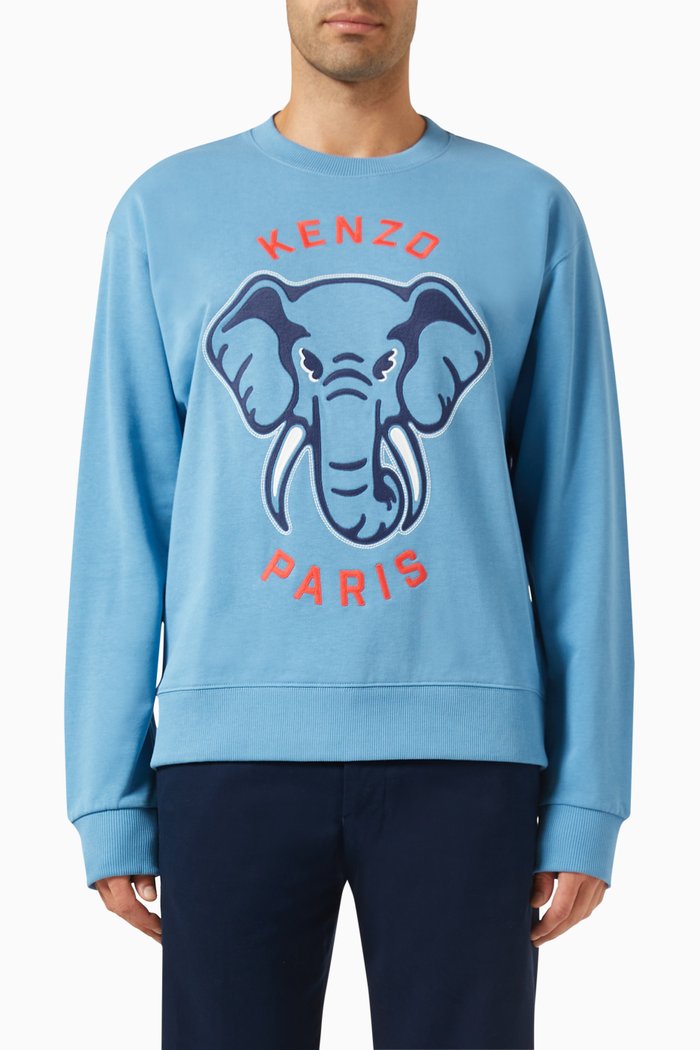 

Elephant Classic Sweatshirt in Cotton, Blue