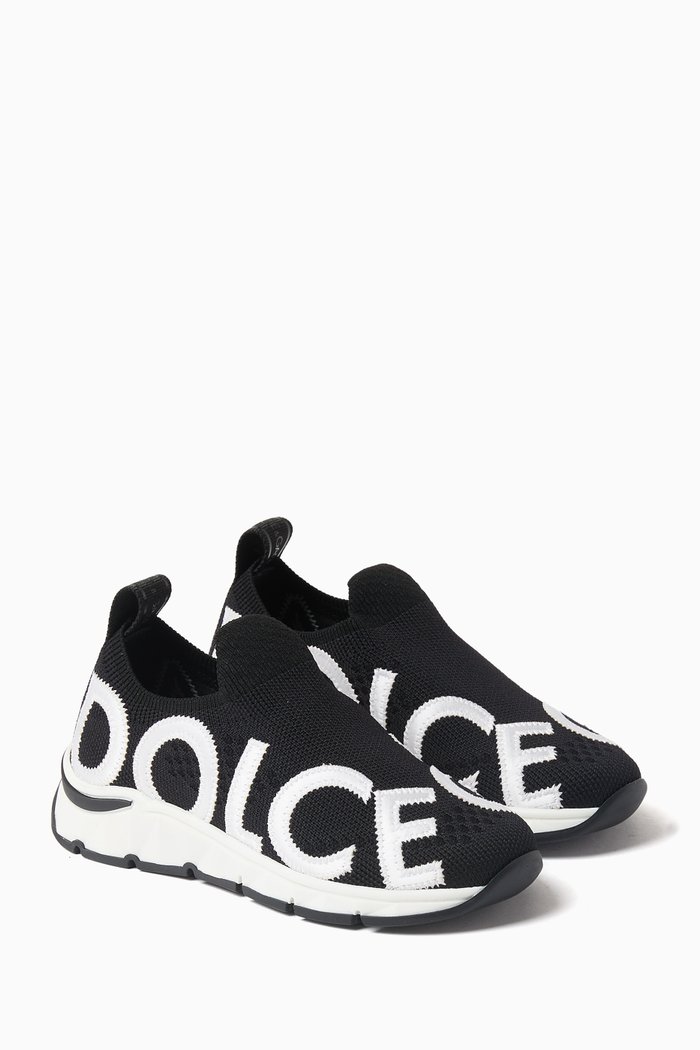 

Logo Sneakers in Knit, Black