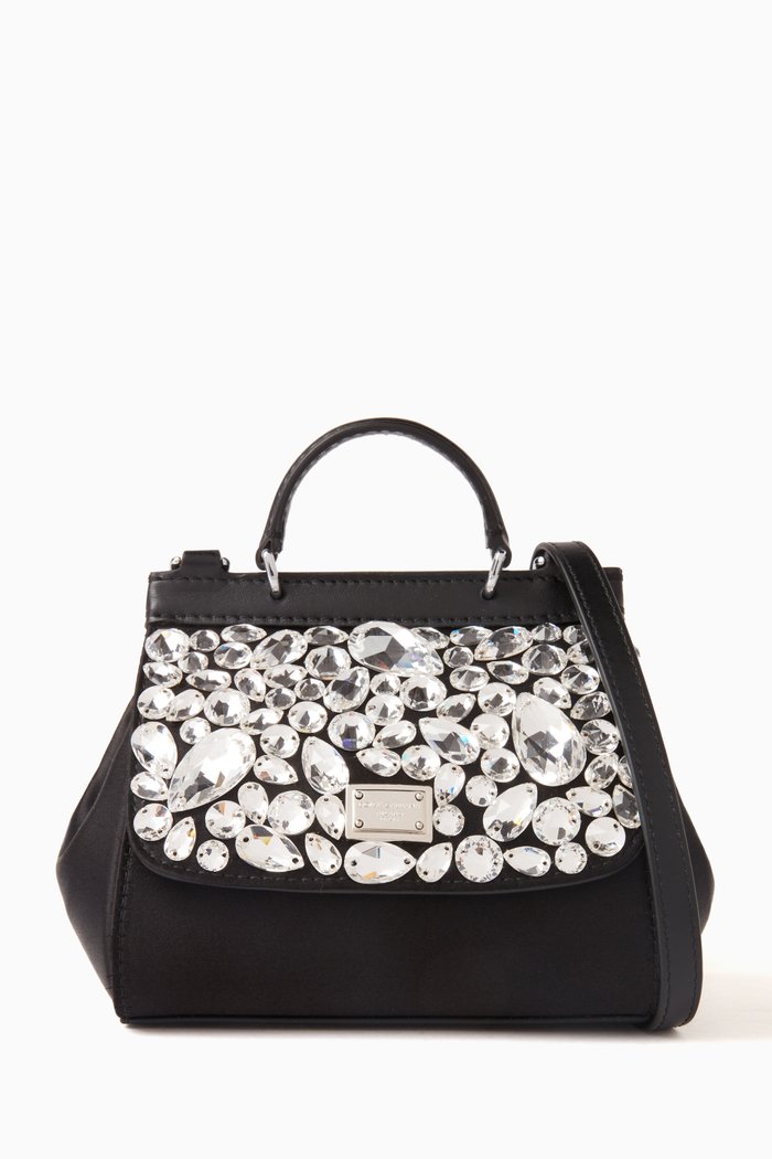 

Mini Sicily Bag in Satin, Black