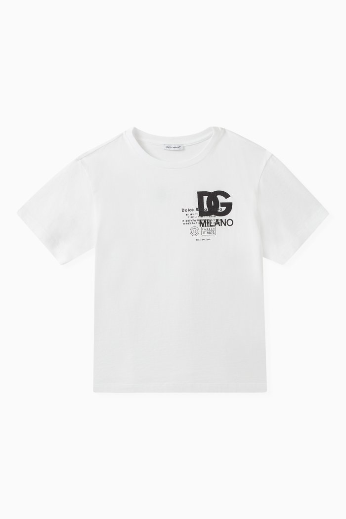 Embroidered Logo T-shirt in Cotton-jersey, White