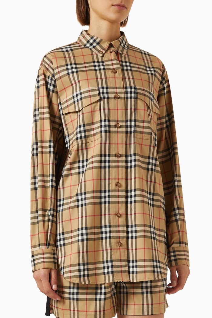 

Check Shirt in Cotton, Neutral