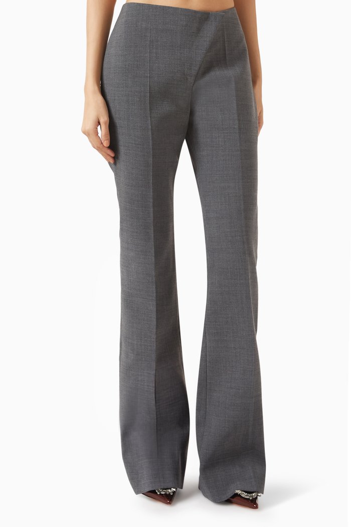 

High-waist Pants in Virgin-wool, Grey