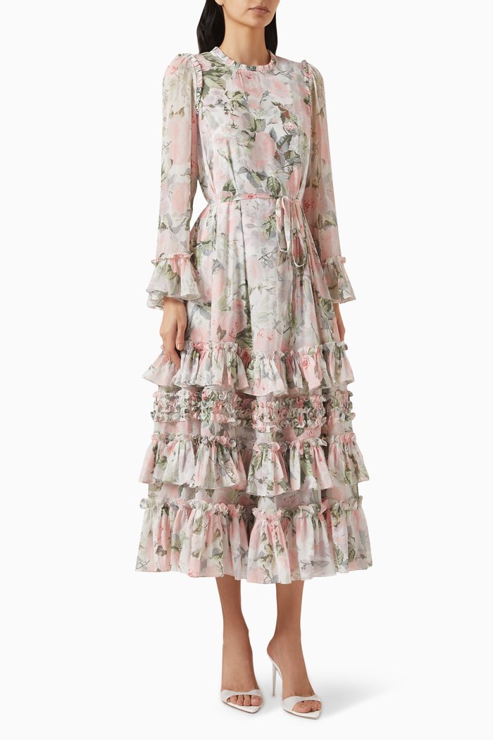 

Rose Powder Gown in Polyester, Multicolour