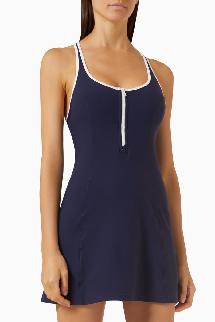 Ali Mini Dress in Stretch Recycled-nylon, Blue
