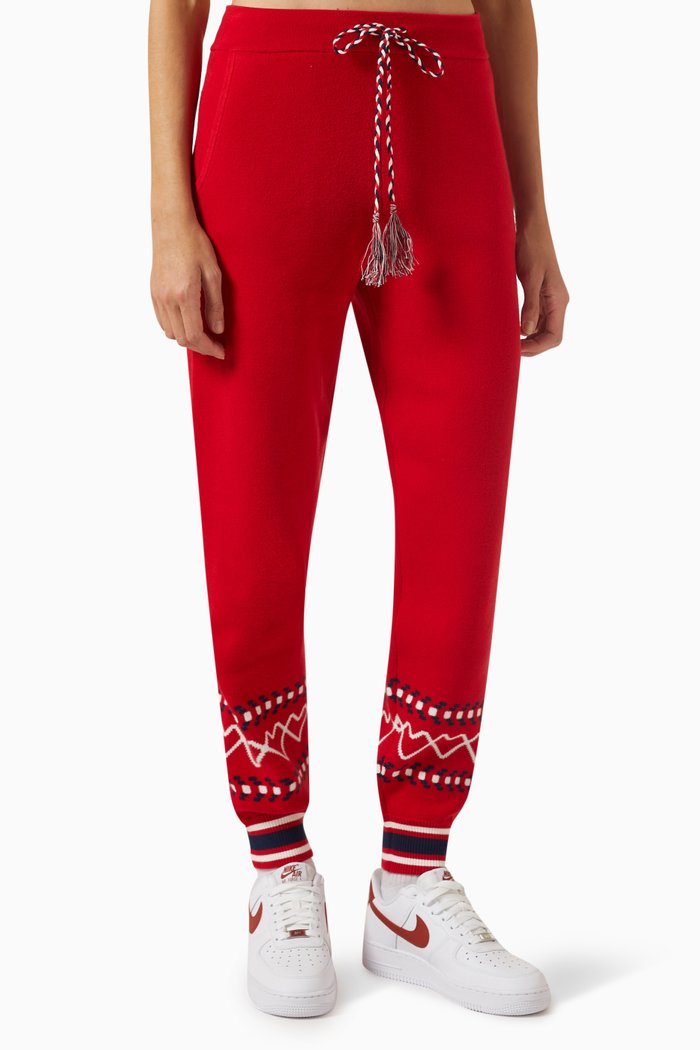 Monterosa Blanche Sweatpants in Organic Cotton Knit-blend, Red