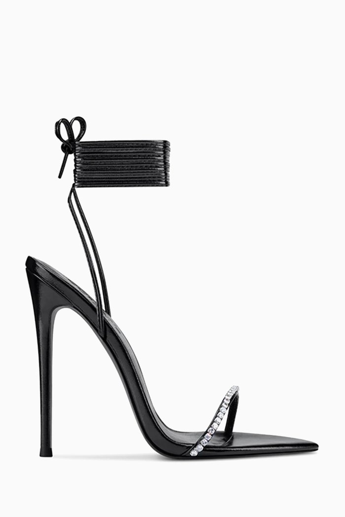 

Luce Diamante 120 Lace-up Sandals in Vegan Leather, Black