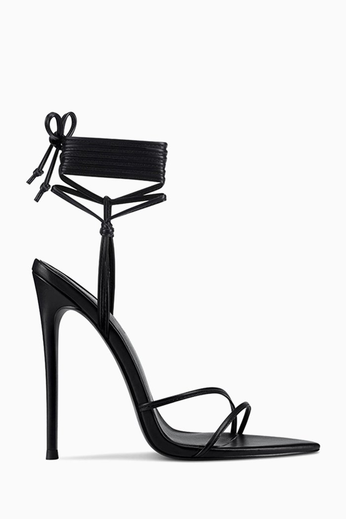 

Kika 120 Lace-up Sandals in Vegan Leather, Black