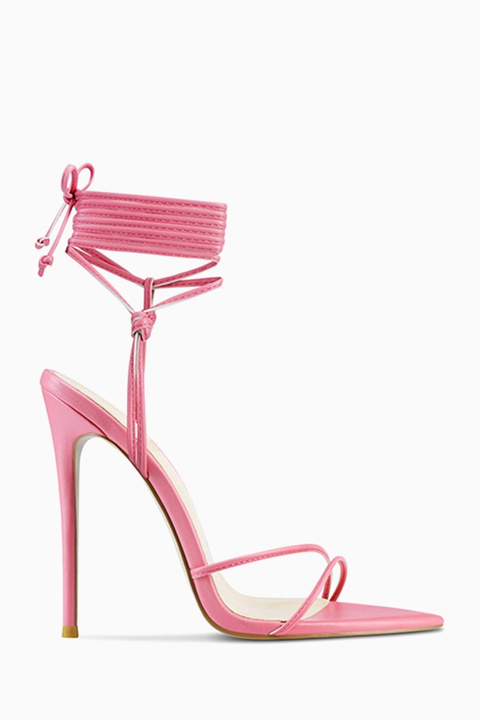 

Kika 120 Lace-up Sandals in Vegan Leather, Pink