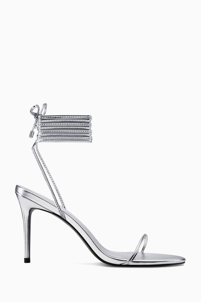 

Barely There 120 Lace-up Sandals in Vegan Suede, Silver