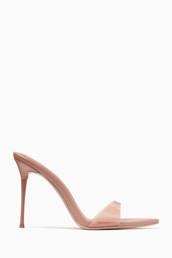 

Azúcar 105 Mule Sandals in PVC & Vegan Metallic Leather, Neutral