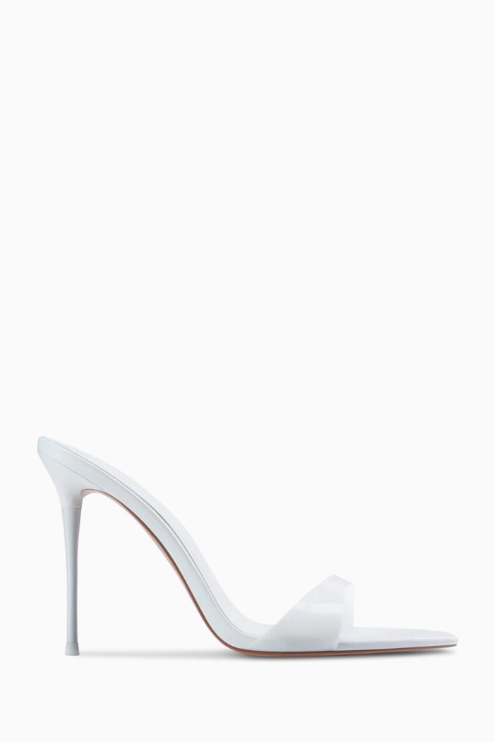 

Azúcar 105 Mule Sandals in PVC & Vegan Metallic Leather, White