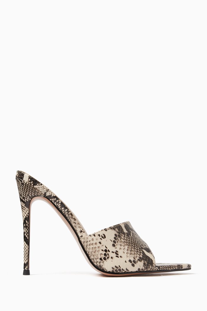 

Gianni 120 Mule Sandals in Vegan Patent Leather, Brown