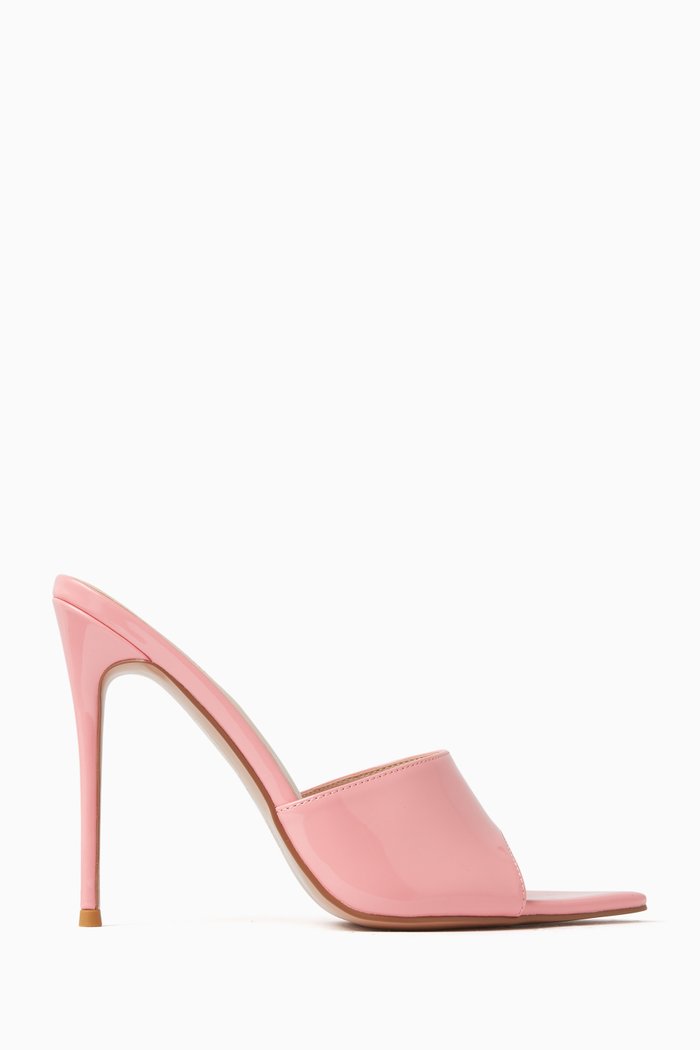 

Gianni 120 Mule Sandals in Vegan Patent Leather, Pink