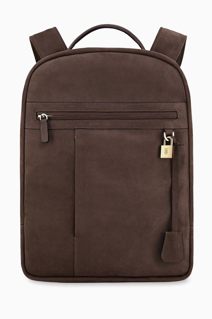 Backpack in Nubuck Leather, Brown