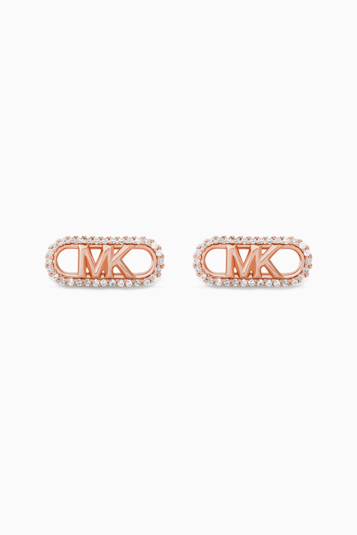 

Embellished Empire Logo Earrings in 14kt Rose Gold-plated Sterling Silver