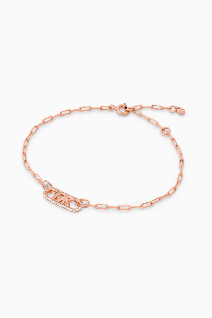 

Embellished Empire Logo Chain Bracelet in 14kt Rose Gold-plated Sterling Silver