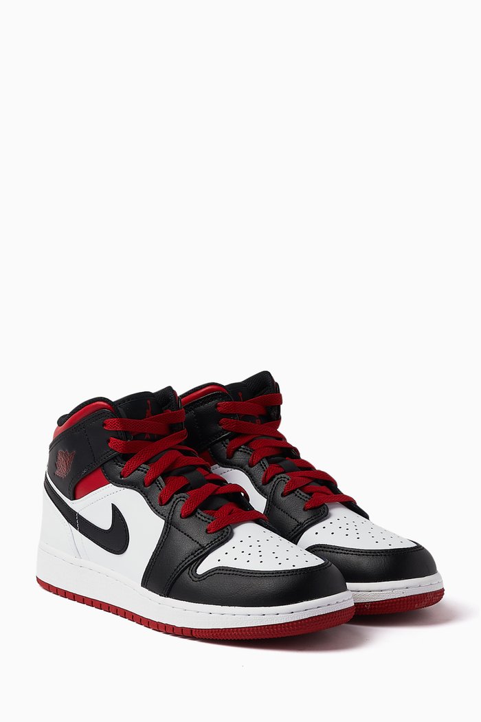 

Jordan 1 Mid Sneakers in Leather, Multicolour
