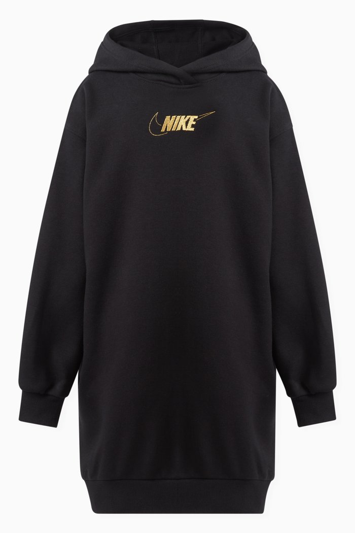 

Logo-embroidered Hoodie Dress in Cotton, Black