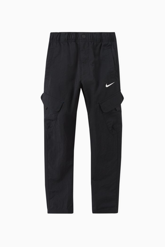 

Outdoor Play Cargo Pants in Woven Nylon, Black