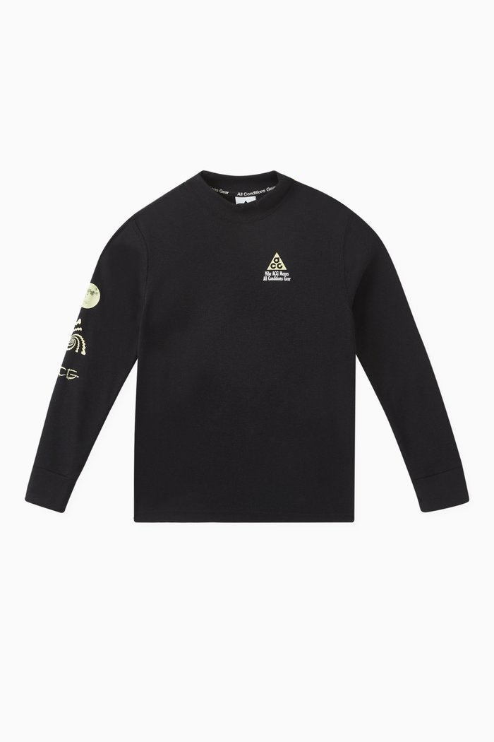 Glow-in-the-dark Printed T-shirt in Cotton-blend Knit, Black