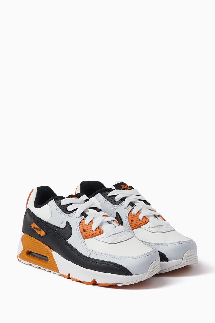 

Junior Air Max 90 Sneakers in Leather, Multicolour