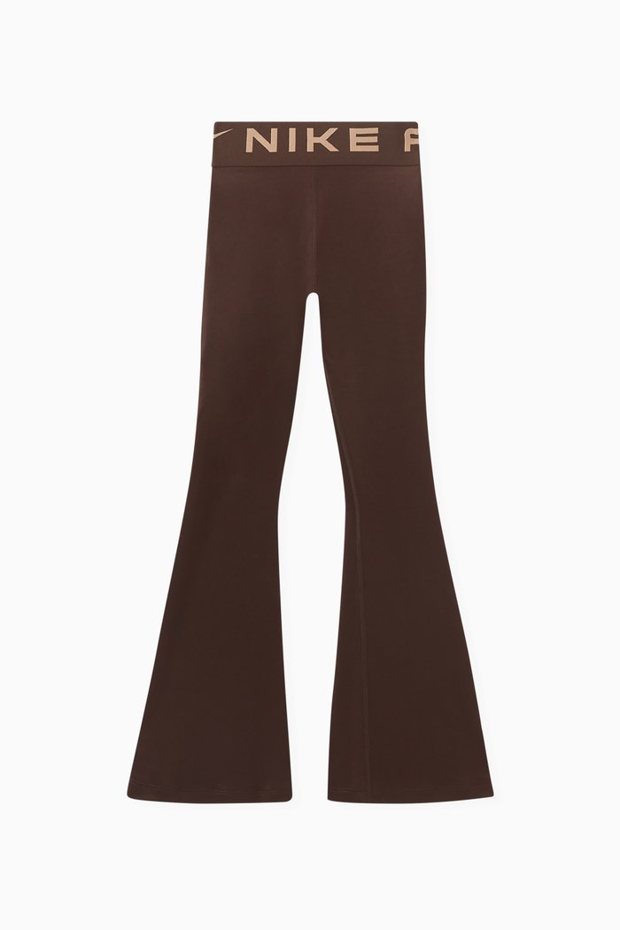 

Logo-tape High-waist Flared Leggings, Brown